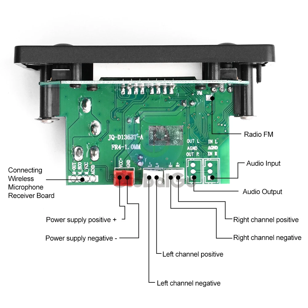 2*25 Вт DC7-16V плата декодера Bluetooth 5,0 автомобильный аудио микрофон USB TF FM-радио Mp3 музыкальный плеер динамик с усилителем мощности