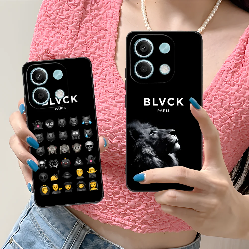 Mobile B-BLVCK Phone Case for Xiaomi Redmi Note 13 12 11 10 9 8 7 6 S A Pro Lite Plus 5G Black Cellphones Smart Cover