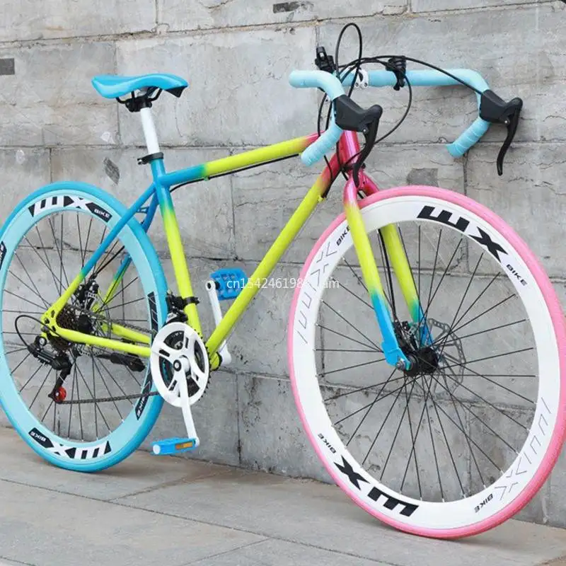 Male/female Road Bike Variable Speed Dead Fly Bike Student Adult Lightweight Simple High Appearance Level Solid Tire Bend Handle