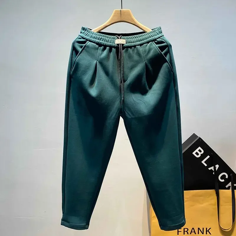 

Новая мода с эластичной резинкой на талии и карманами на шнурке, повседневная свободная универсальная мужская одежда, корейские трендовые брюки с завязками на ногах XT878