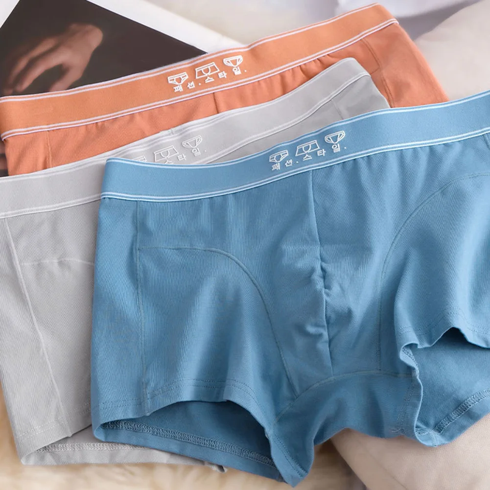 

Men Trunks Cotton Bulge Pouch Boxer Middle Waist Underwear Underpants Panties Breathable Boxers Knickers Man Boxershorts