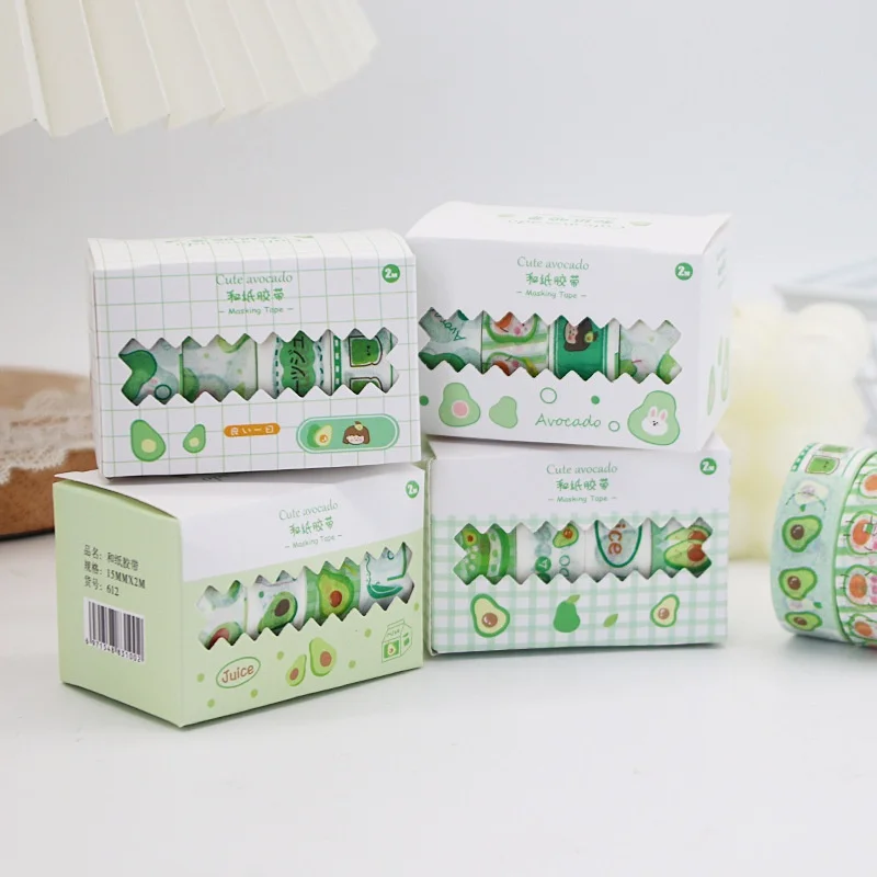20box-lot-kawaii-avocado-girl-tape-creative-scrapbooking-diary-adhesive-masking-tape-stationery-gift