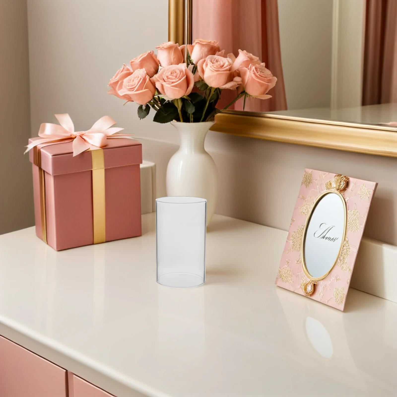 

4Pcs Glass Shades Simple Style Transparent Glass Cup Covers Decorative Protection for Home Decor Warm Light