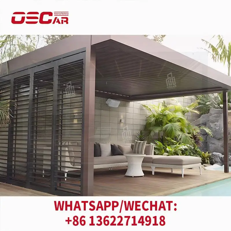 

Outdoor Sunshade Rainproof Affordable Motorized Aluminum Patio Cover for Garden Balcony Backyard pergolas