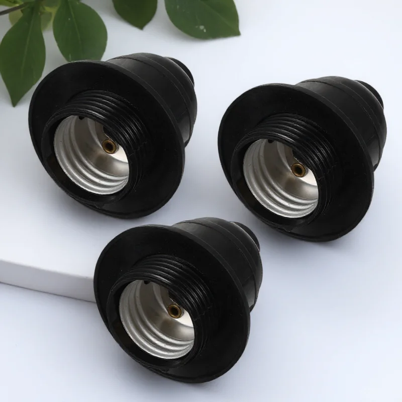 

3pcs E26 Lamp Socket Keyless Light Holder High Temp Plastic Plug Replacement Durable Heat Resistant Long Use Compact Size Easy