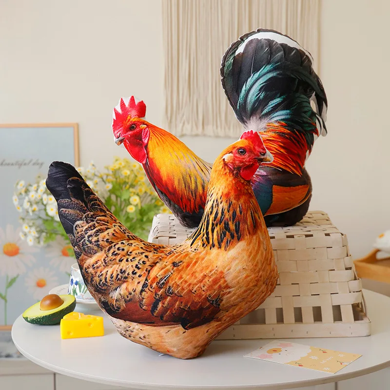 Pato gallo grande, gallina vieja, almohada de animales para aves de corral, juguetes de peluche para amigos, regalos, venta al por mayor, juguete de peluche suave de simulación