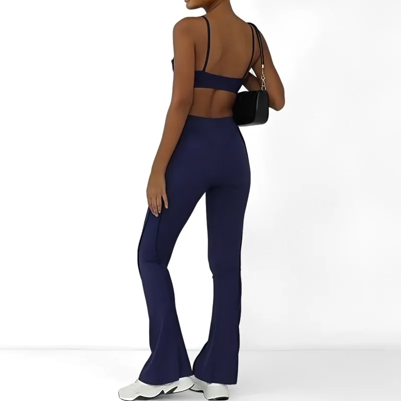 

Women's Tight Fitting Sandblasting Yoga Set High Elasticity Hip Lifting Slim Fit Bra Long Pants Fitness Set Outdoor Sportswear