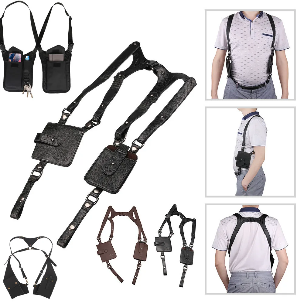 Anti-roubo escondido axilas cinta carteira bolso multifuncional coldre cartão de telefone bolsa de ombro duplo para viagens segurança ao ar livre