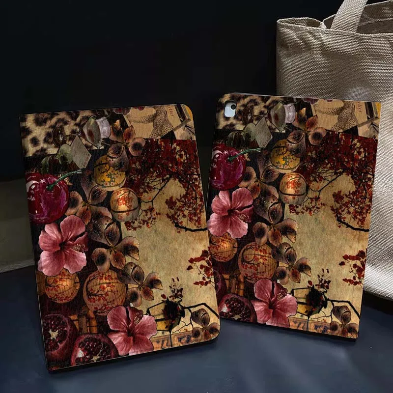 

Fresh Fruit Floral Pattern Tablet Case For Apple iPad Air Pro mini 1 2 3 4 5 6 7 8 9 11 M2 M3 M5 M4 5th 6th 7th 10th 11th Gift