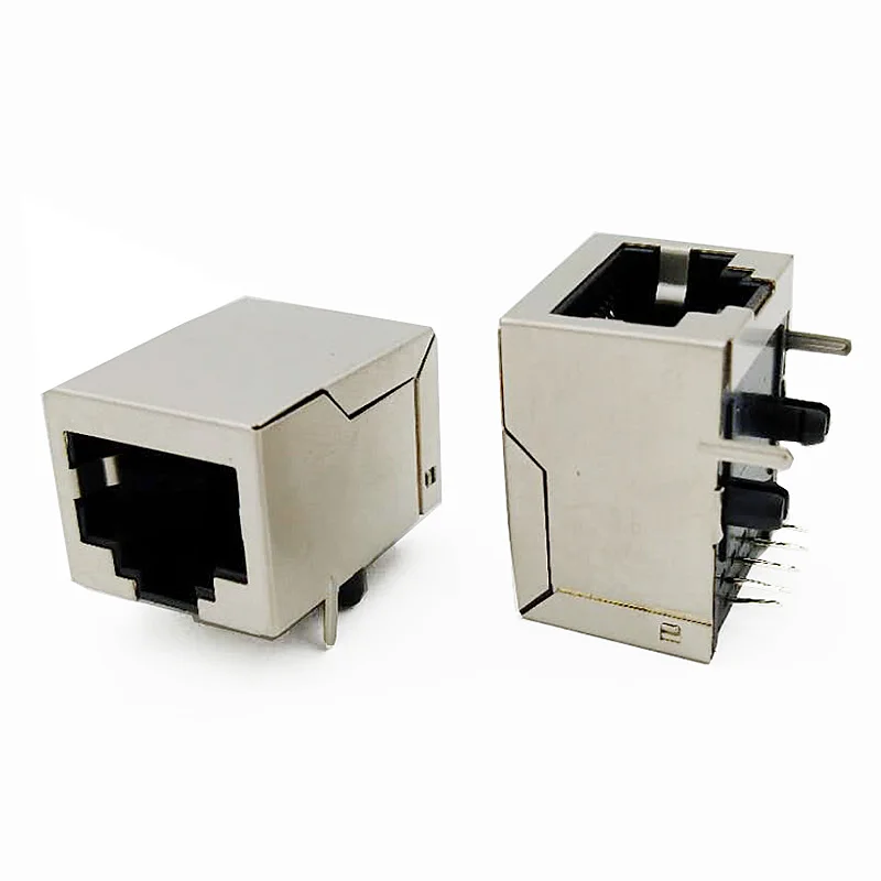 Conectores RJ45 com plugue modular fêmea 8P8C blindado, tomada de rede 5921, pé dianteiro, 4,57mm, 10pcs