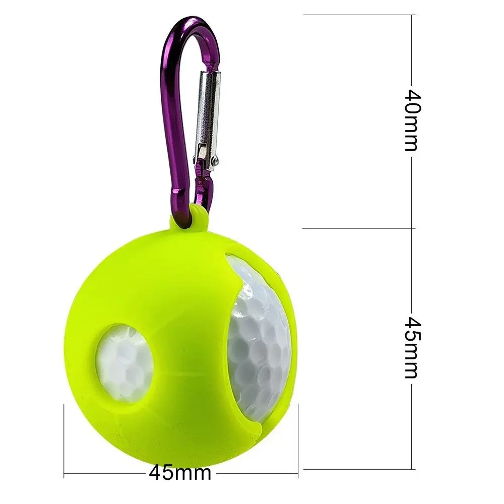 Golf Accessories 2Pcs Silicone Golf Ball Sleeve Protective Cover Bag Holder With Carabiner