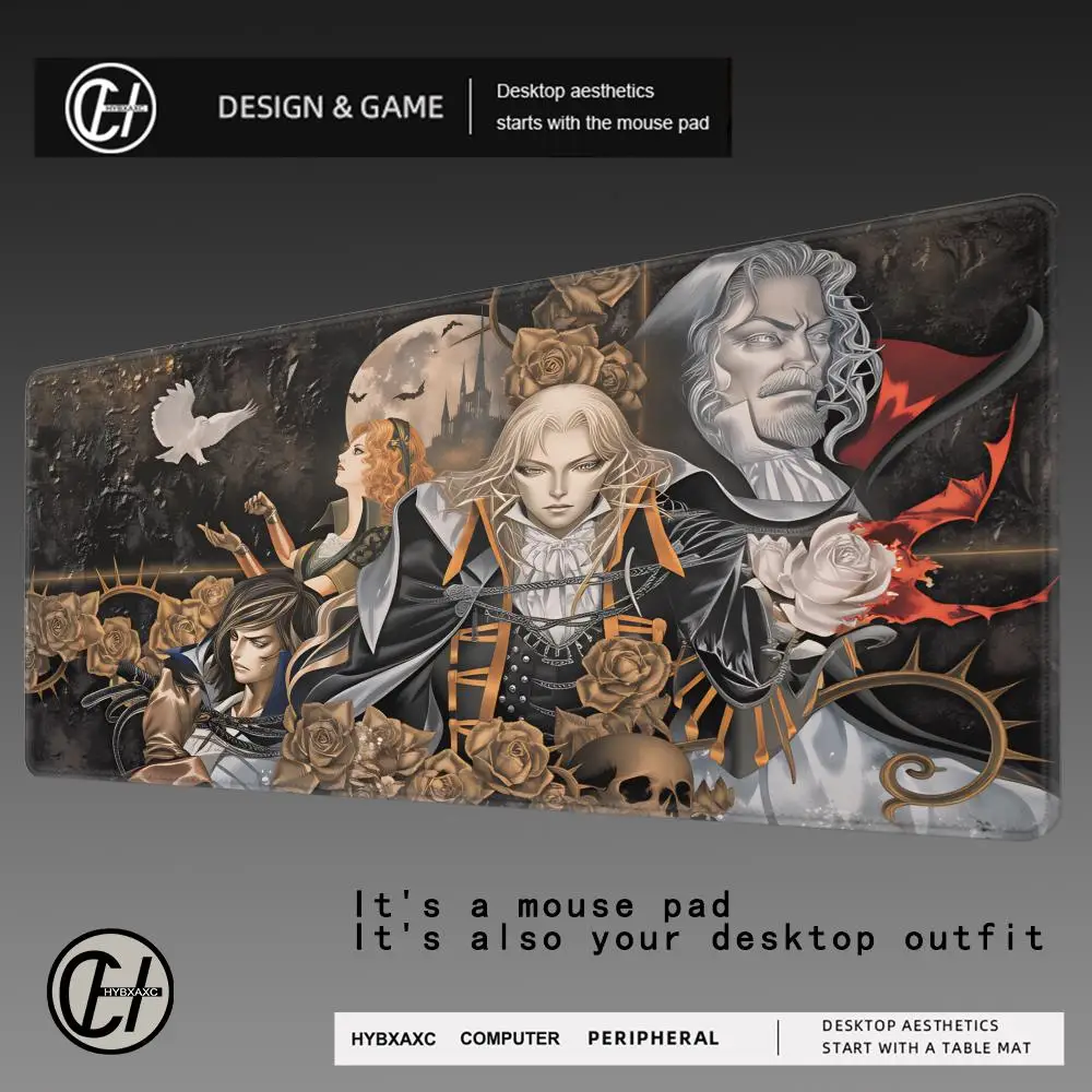 

HYBXAXC Game C-Castlevania Mouse Pad Non-slip Rubber Gamer Balance Computer Mat Decoracion Deskmat Laptop Office Large