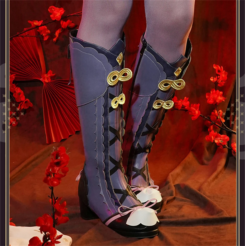 

Genshin Impact Cosplay Game Yun Jin Cosplay Shoes Woman Boots