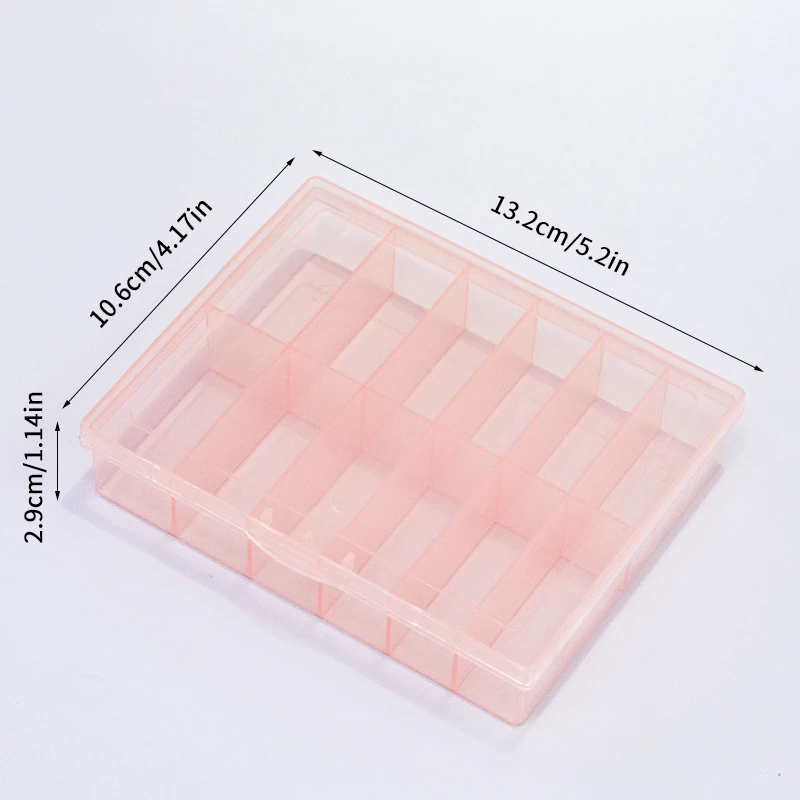 Caja de almacenamiento de láminas para uñas, 12 rejillas, transparente, vacía, joyería de plástico, cuentas, gemas, diamantes de imitación, caja organizadora para puntas de uñas postizas