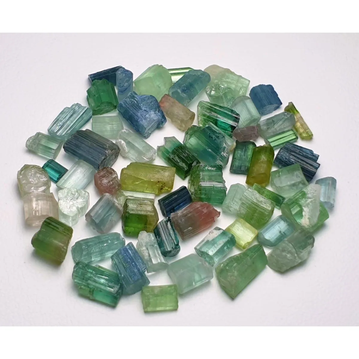 Brazilian Elbaite Stones, 10g 5-15mm Multicolor Stones, Display Box for Shelf Decor & Educational Specimens