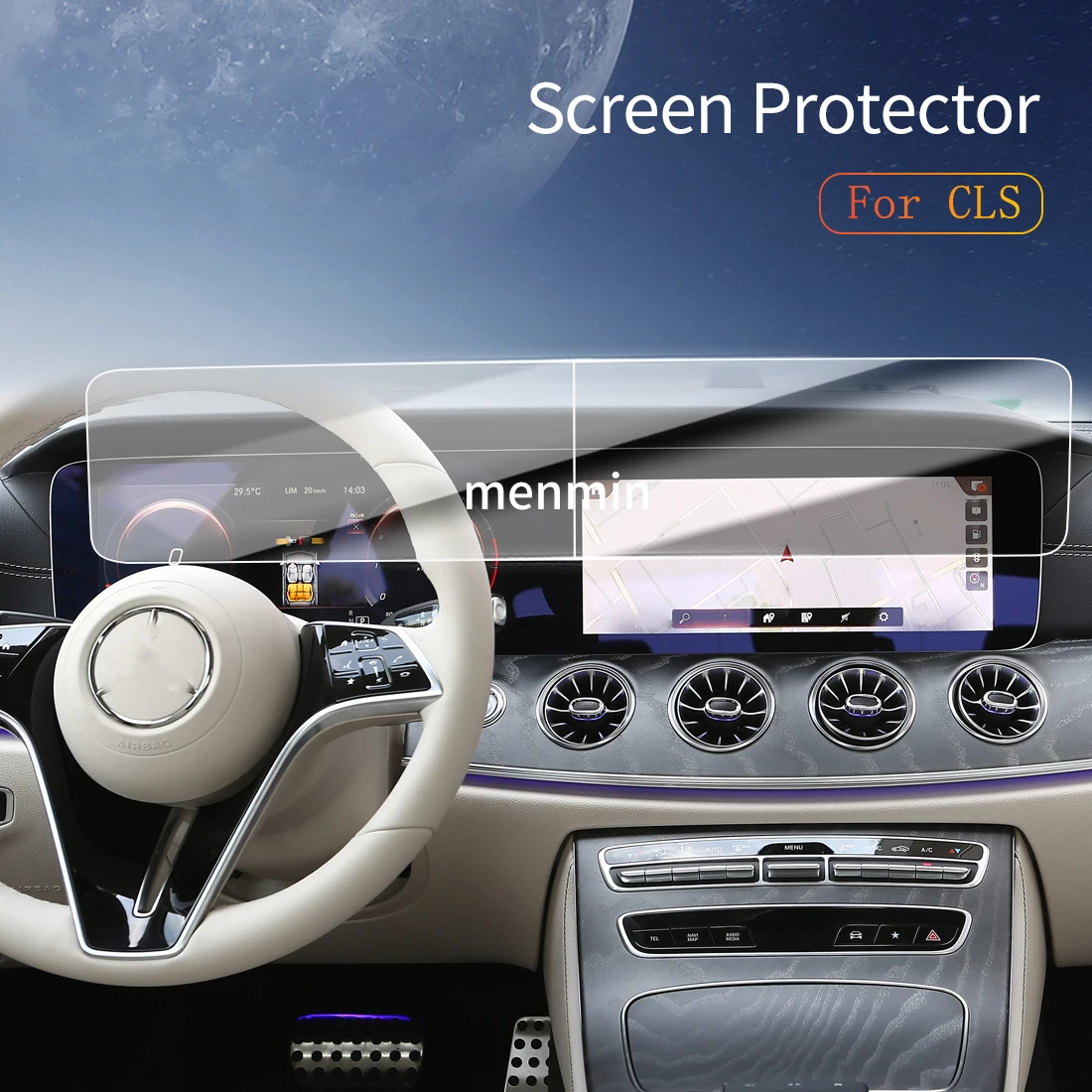 

Car Stickers Dash Carplay Mirror Screen Protector Display Tempered Glass Protective Film Vehicle For24 Benz CLS