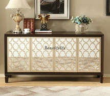 Nordic Carved Shell Hallway TV Cabinet Multi-Function Locker Console Table