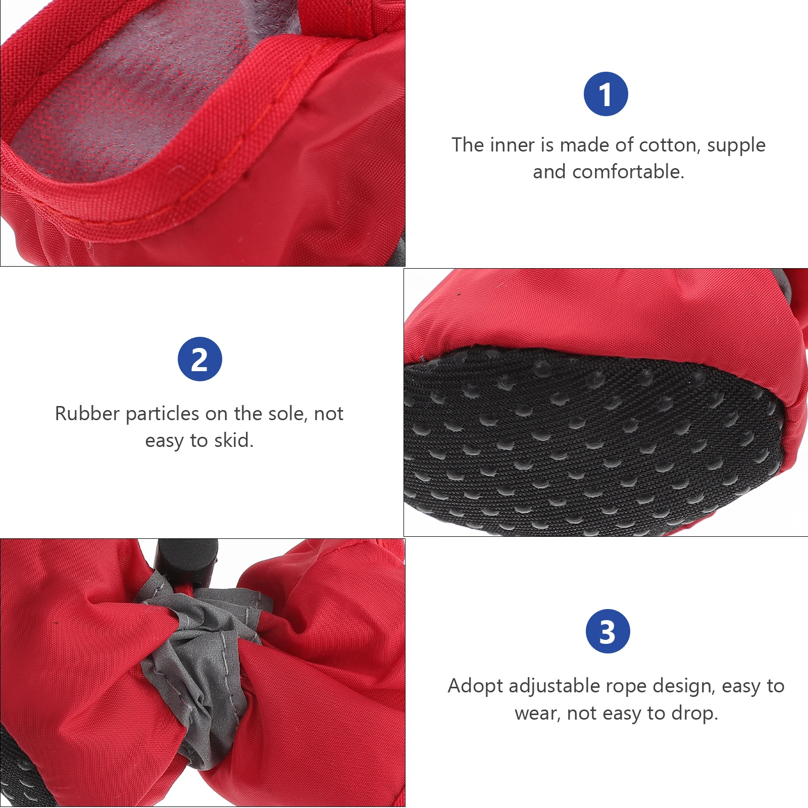 

Rain Boots Set of 3 Medium Size Nylon Cloth Non Slip Thickened Pet Shoes Waterproof Dog Gear Omnidirectional Dog Boots