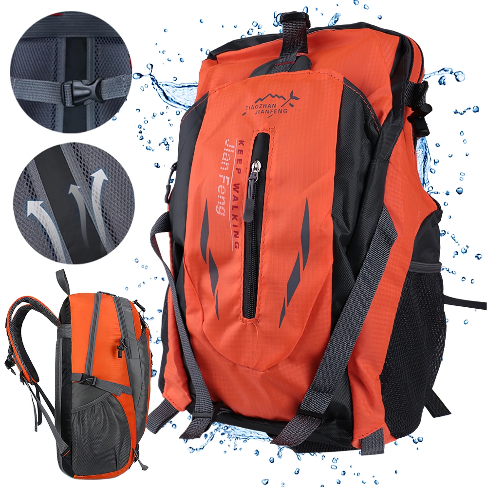 Sac à dos de randonnée léger 40L – Respirant, imperméable, sac à dos de montagne unisexe |   Sangles d'épaule réglables, résistantes aux déchirures, légères. Convient pour le camping, le cyclisme, le ski, l'escalade et la randonnée.