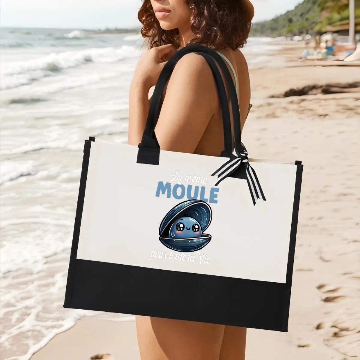 

MOULE 2026 Новое поступление, модная практичная просторная многоразовая большая сумка с узором и принтом, 2-цветная сверхпрочная большая сумка на плечо для всех D