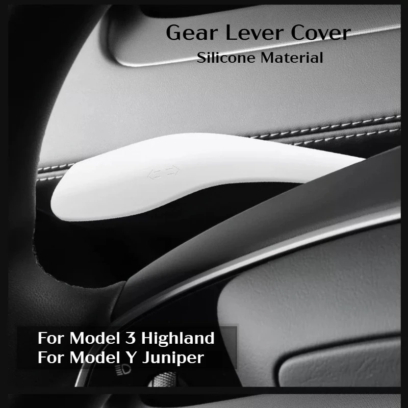 

For Tesla Model Y Juniper Model 3 Highland Car Steering Wheel All-inclusive Gear Knob Lever Cover Turn Signal Wiper Lever Sleeve