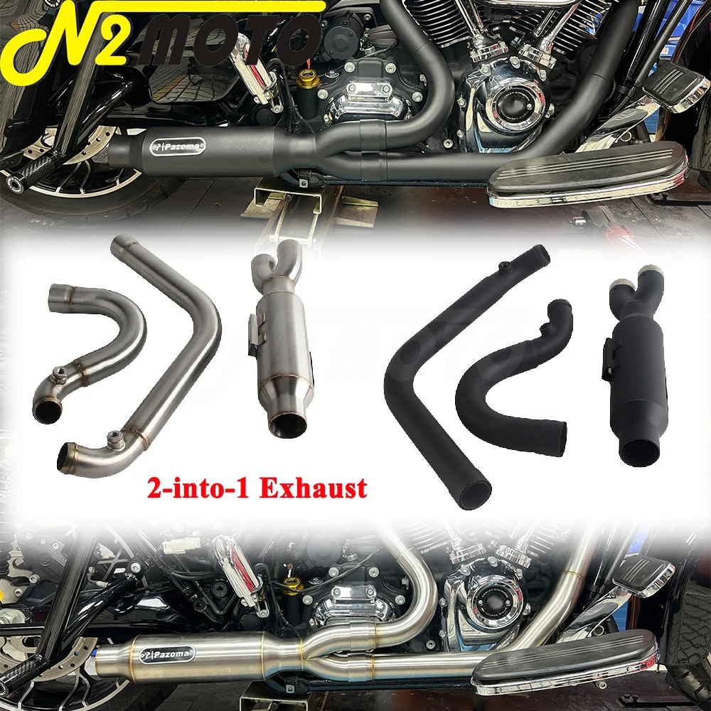 

1Set Exhaust Motorcycle Exhaust Full System Muffler Pipe Stainless Steel For Harley Road King Electra Street Road Glide 2017-25