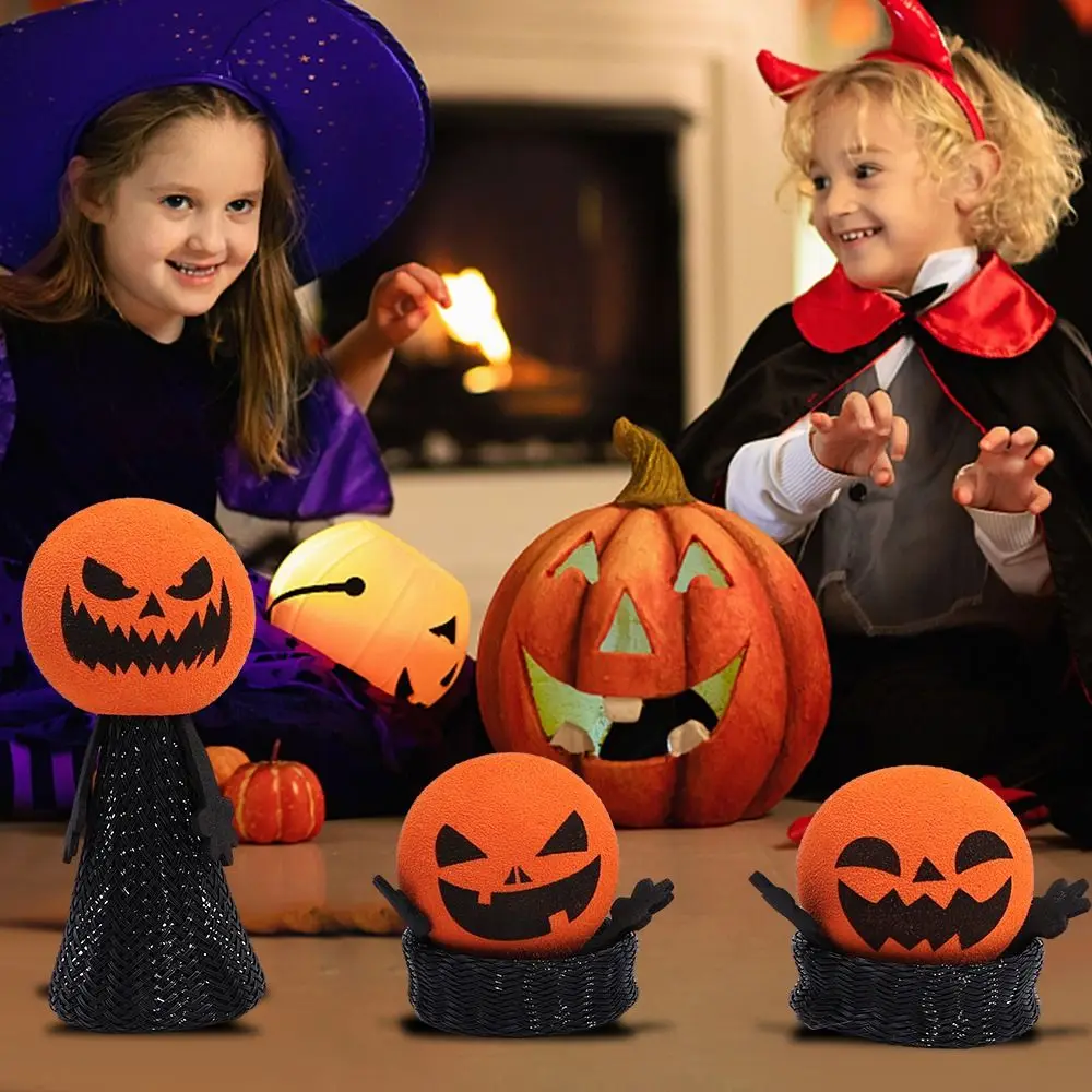 Pumpkin Head Halloween Jumping Halloween EVA Halloween Bouncing Elf Plastic Black Spring Bouncing Jumping Pumpkin