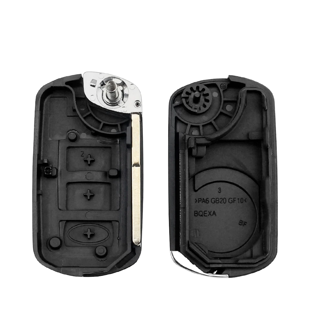 KEYYOU 10X guscio di ricambio pieghevole Flip Remote Key Case Fob 3 pulsanti per LAND ROVER Range Rover Sport LR3 Discovery