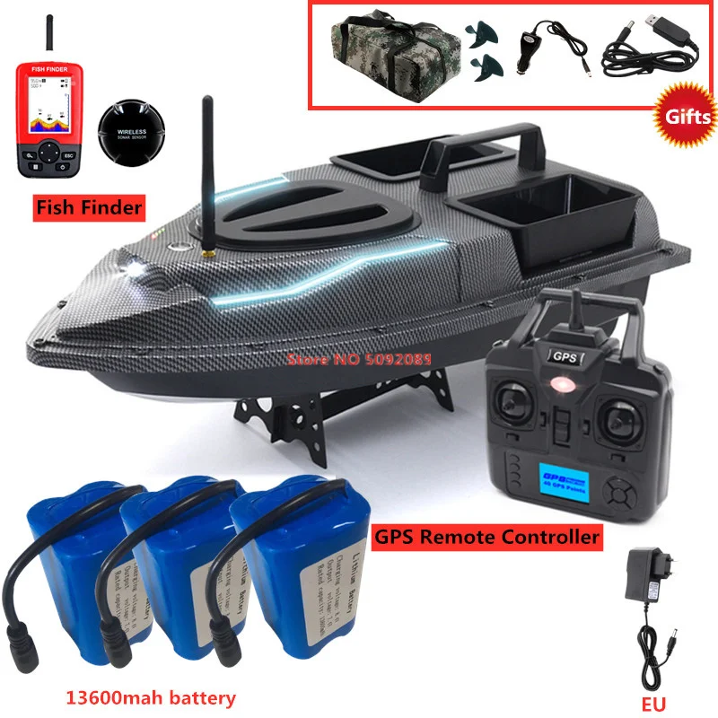 53CM Large 40 Points GPS RC Fish Bait Boat 1.5KG Load 500M Remote Control Sea Fishing Bait Boat Automatic Cruise GPS Nesting Boa