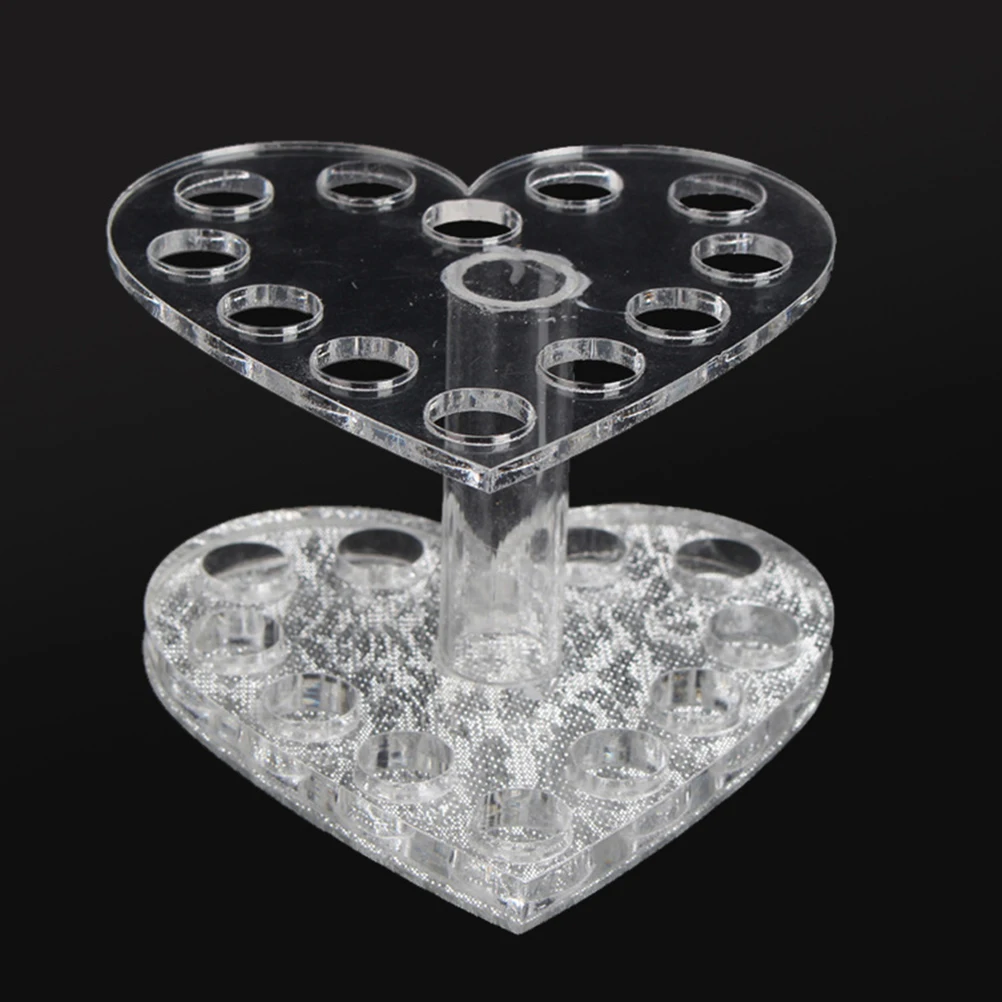 

2Pcs Heart Shaped Acrylic Makeup Brush Holder Organizer for Bathroom Tabletop Lip Liner Organizer Eyeliner Stand Cosmetics Brush