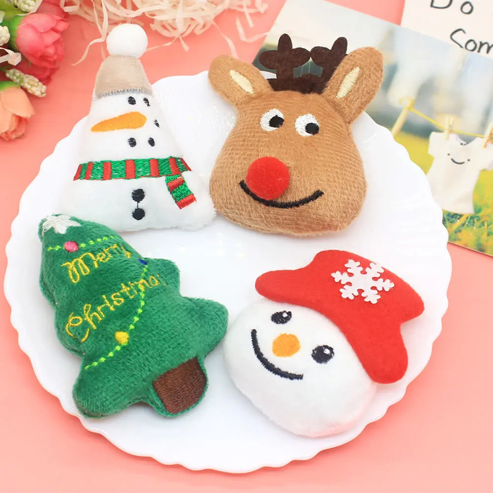 8Pcs Christmas Hair Accessories DIY Craft Kit Easy to Make Festive Atmosphere Decor Christmas Accessories Xmas DIY Material