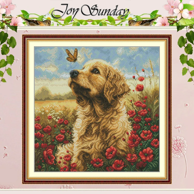 

Meeting in the Flowers Patterns Counted DMC Cross Stitch Set DIY 11CT 14CT 16CT Stamped Cross-stitch Kit Embroidery Needlework