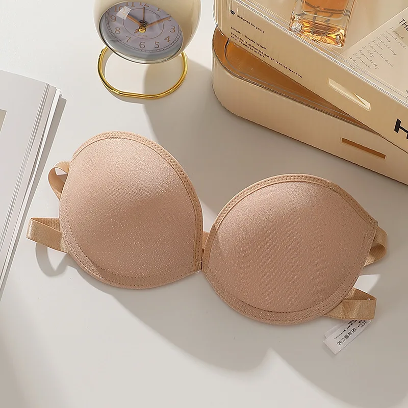 Strapless, anti drop underwear, silicone anti slip, strapless, gathered, thick, sweet, simple, summer thin, invisible underwear