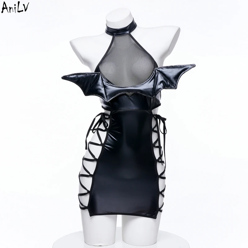 AniLV New 2023 Halloween Demon Series Uniform Cosplay Women Spider Witch Bat Dress Vampire Horror Outfits Set Costumes