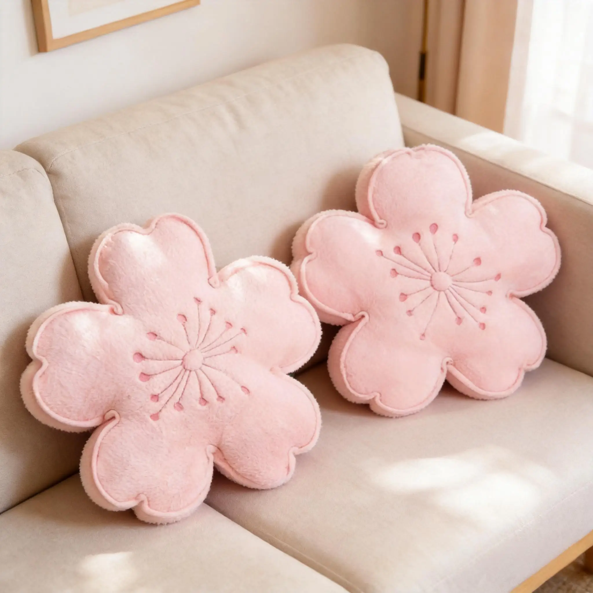 45cm Lifelike Pink Cherry Blossom Plush Toy Pillow Kawaii Flower Stuffed Cushion Mat Soft Plush Doll Room Decor Gift Girls Kids