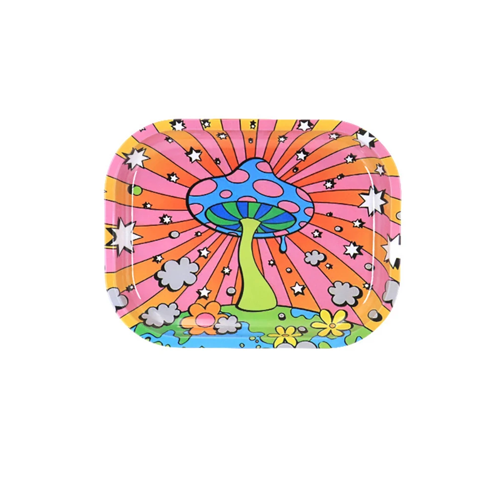 Metal Plate Rolling Tray Smoking Accessories Cigar Hand Roll Tinplate Tray Ashtray Home Party Gifts for Men Women