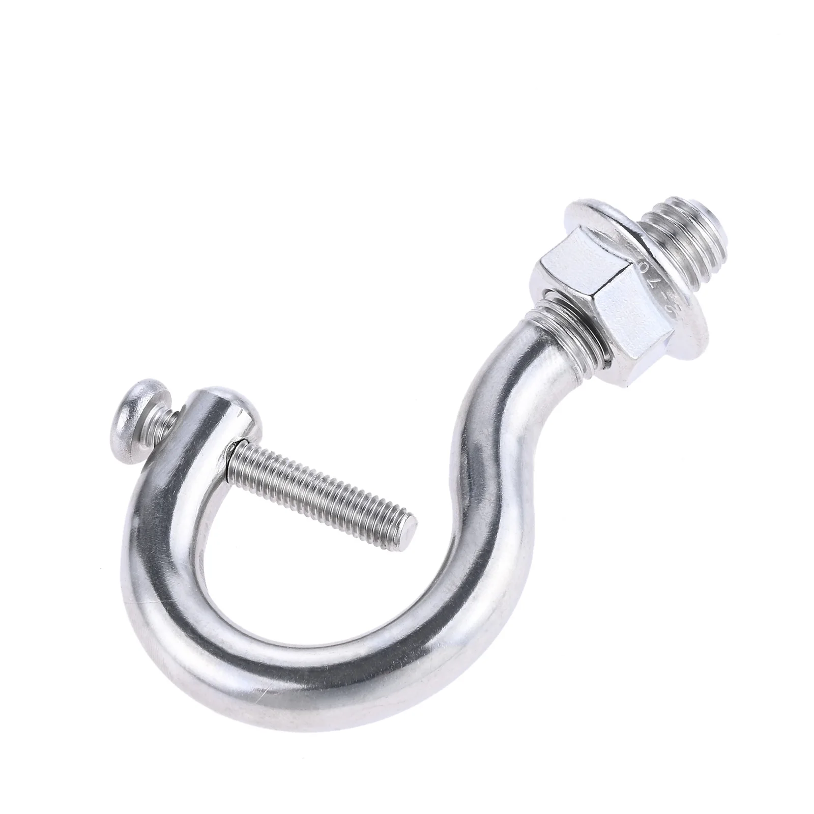 1Pc M10 Hooks 304 Stainless Steel J Shaped Threaded Hanger Wall Ceiling Mounting Bolt for Heavy Duty High Bay Light Utility Hook