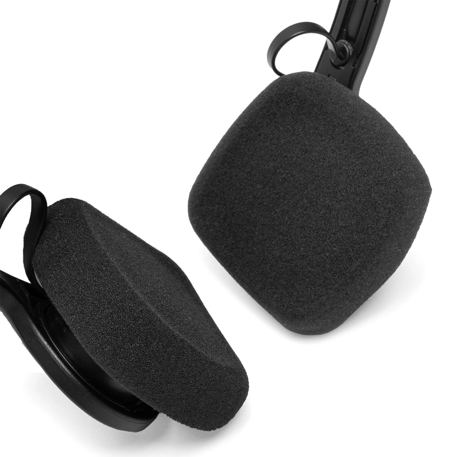 وسائد أذن مربعة من الإسفنج، وسائد أذن من الإسفنج عالي الكثافة لسماعات JLAB Rewind، Rewind 2 اللاسلكية الرجعية - أسود