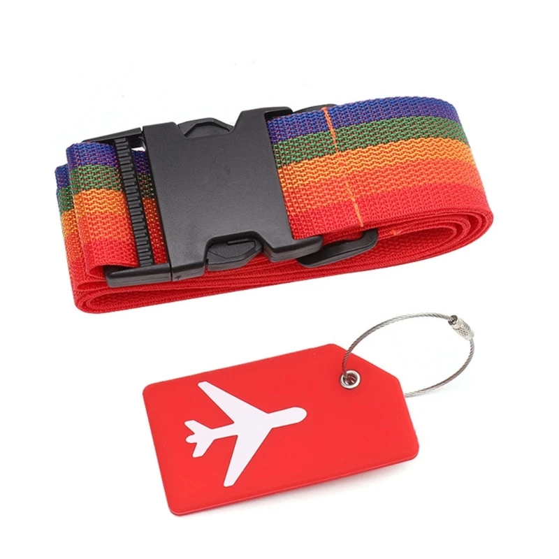 Adjustable Suitcase Belts Luggage Strap Tags Set  for Travel with Tag Luggage Accessories