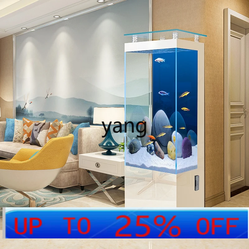 

LTT living room small household ultra-white hot bending glass floor-to-ceiling vertical wall back filter No water change