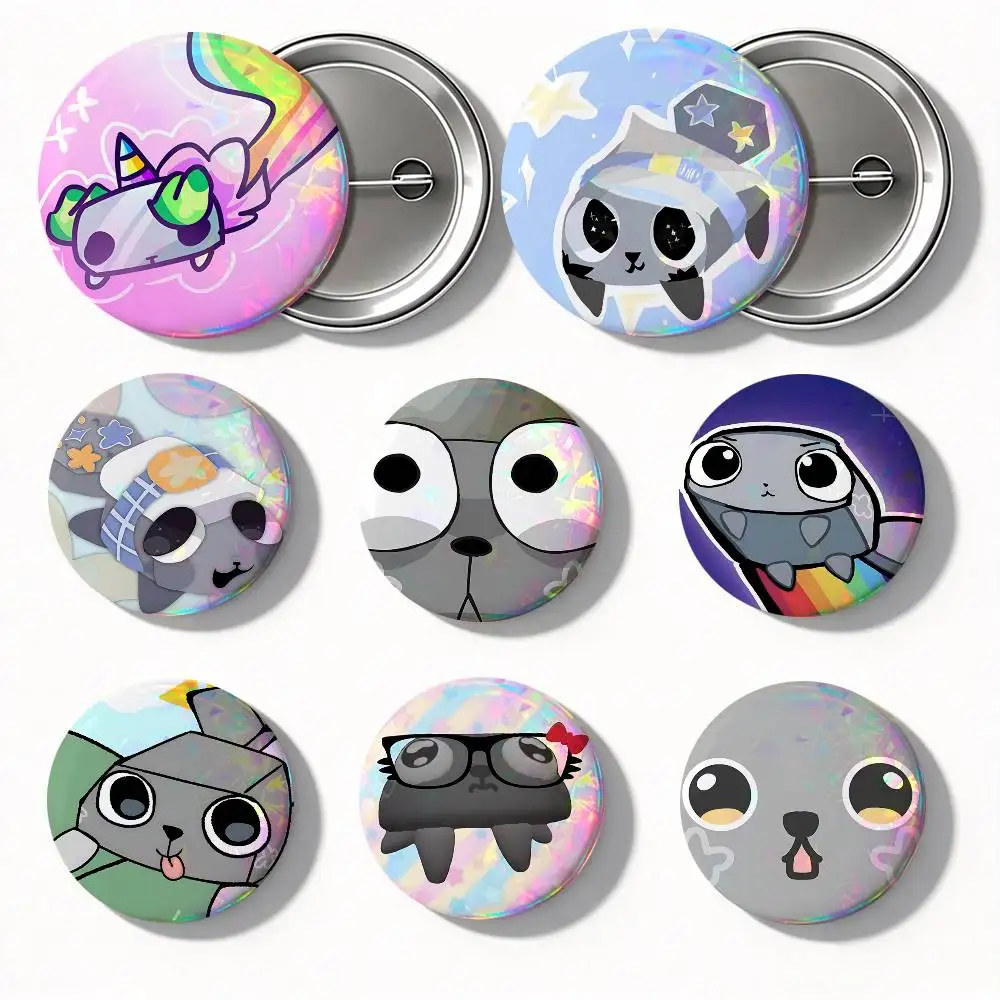 Game Dandys World P-Pebble Round Badge Creative Brooch Clothing Backpack Accessories Lapel Pin