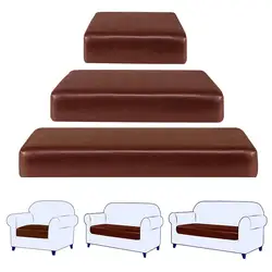 Soft Sofa Seat Cushion Cover High Stretch Universal With Elastic Bottom Furniture Sofa Cushion Protector PU Leather Home Decors