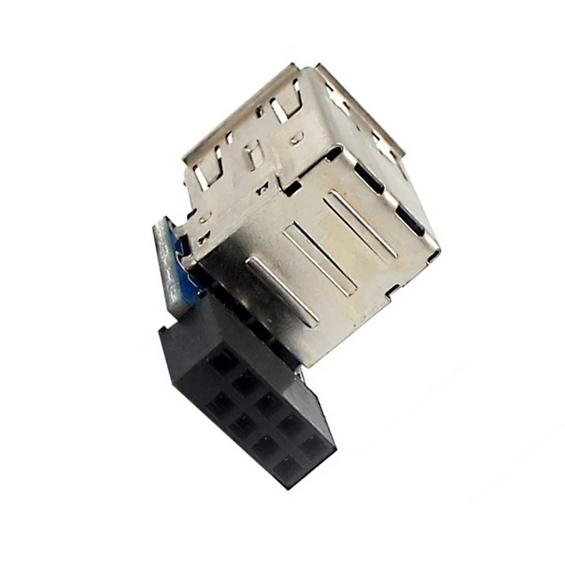 ABYC 1 ชิ้น 9 - Pin เมนบอร์ด Dual USB 2.0 Connector เมนบอร์ดสีดํา 2 พอร์ต USB 2.0 หญิงภายในอะแดปเตอร์