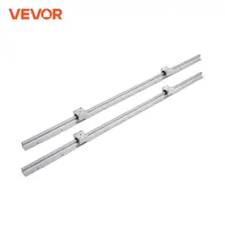 VEVOR Linear Rail 2PCS SBR12-1000mm Linear Guide 4 PCS Square Type Carriage Bearing Blocks for Automated Machines and Equipments