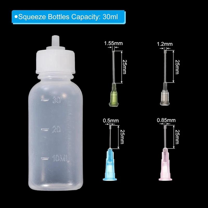 1Oz Precision Applicator Bottles,12Pcs 30Ml Needle Tip Squeeze Bottle Small Squeeze Bottles Mini Needle Bottle With Caps