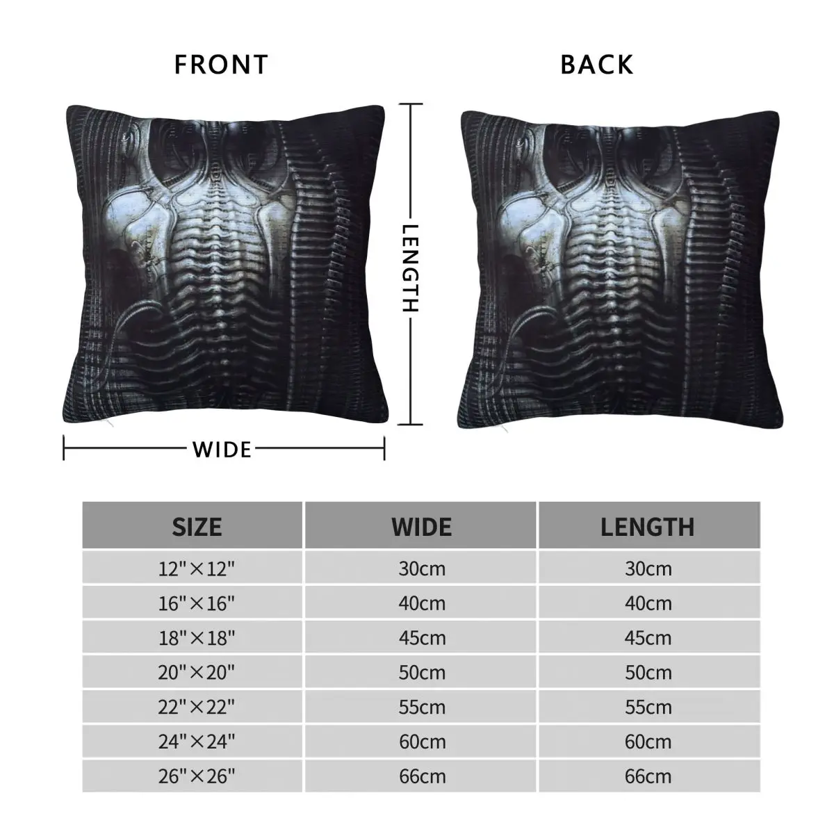 New York City Vi Torso H R Giger Pillowcase Cushion Comfort Throw Pillow Decorative Cushions Used for Home Bedroom Living Room