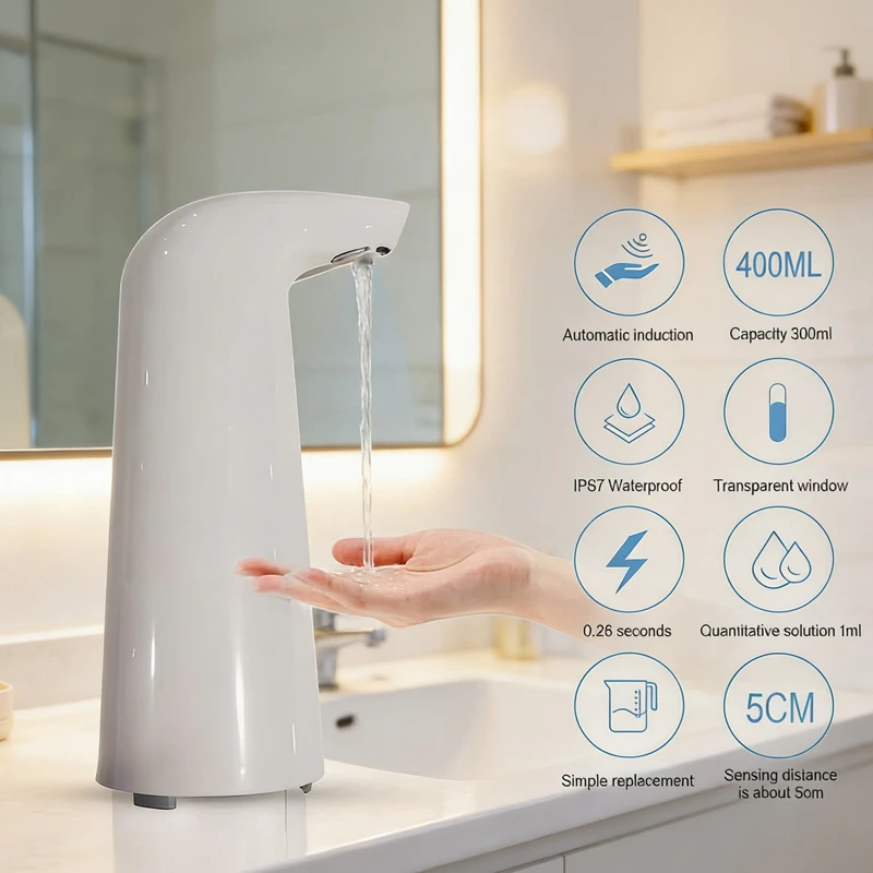 

Plastic Automatic Sensor Hand Sanitizer Machine Dispenser Battery Operated Intelligent Touchless IR Sensor Hands Free Gel Hand