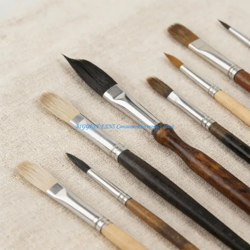  5 Pieces Wooden Multi Function Art Painting Brush For Students And Designers