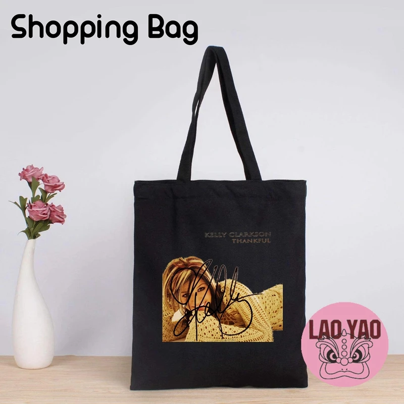 Kelly Clarkson Tote Bags for Women Fashion Singer Shopper Bag Girl Friend Gift Shopping Woman Cloth Canvas Large Fabric