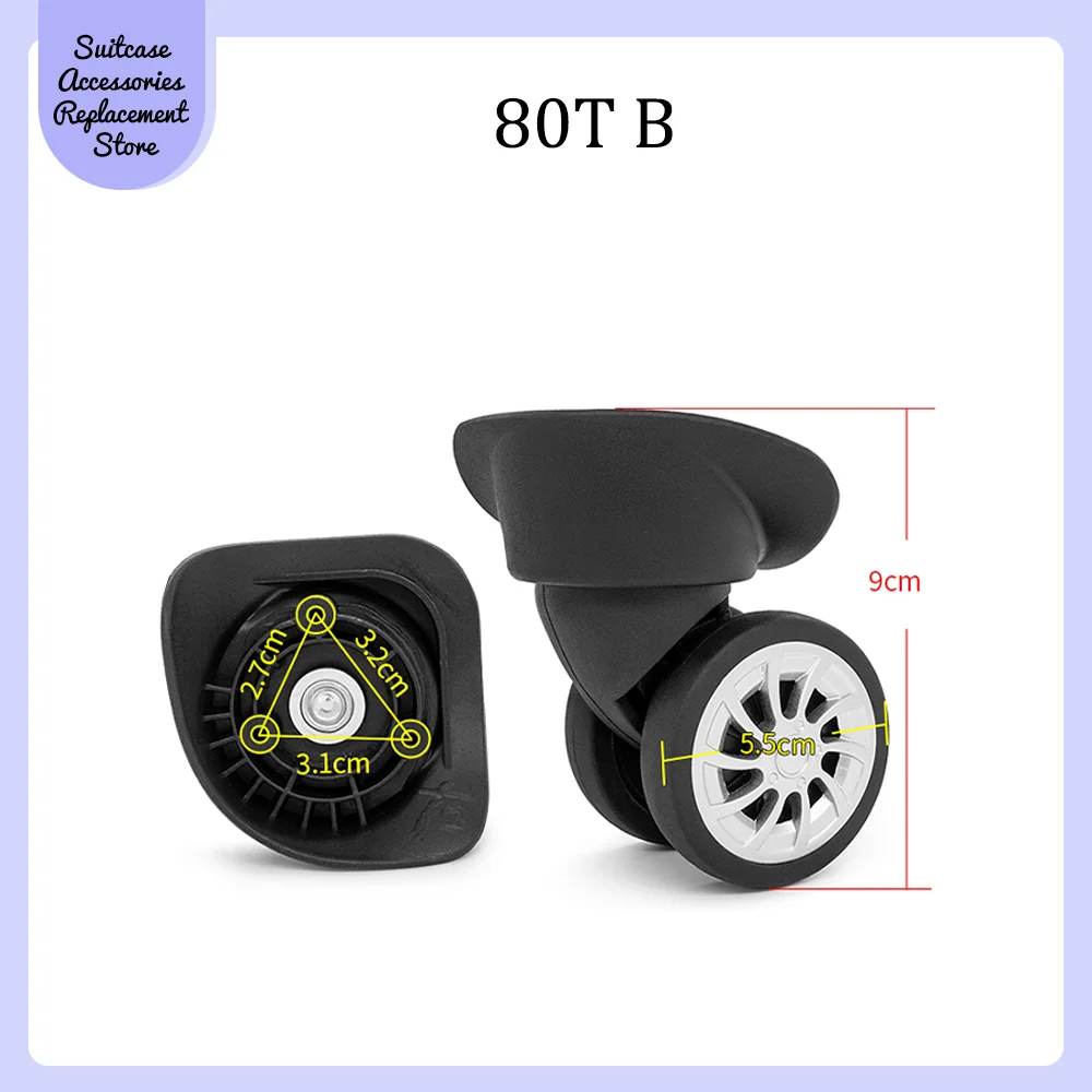 Suitable For Samsonite 80T Universal Wheel Replacement Suitcase Smooth Silent Shock Absorbing Wheel Accessories Wheels Caster